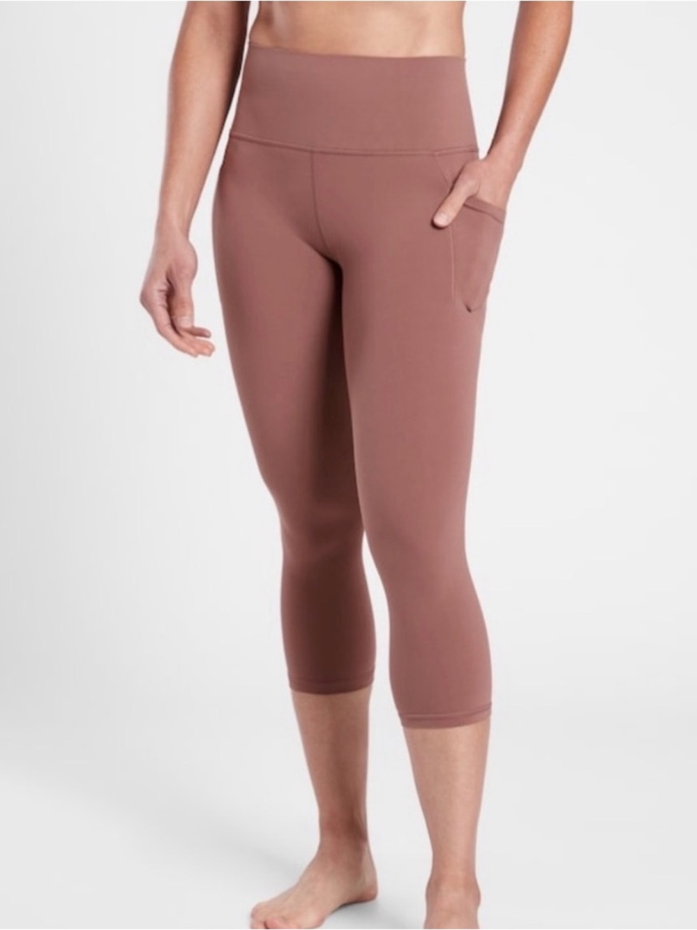 Athleta Cropped Performance Leggings in Dusty Rose